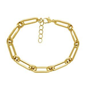Macy's Brand New gold-plated brass oblong link bracelet